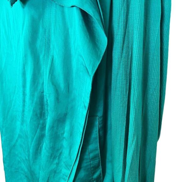 INC International Concepts Satin Long Sleeve Moto Jacket Asymmetrical Green 2X - Picture 9 of 16